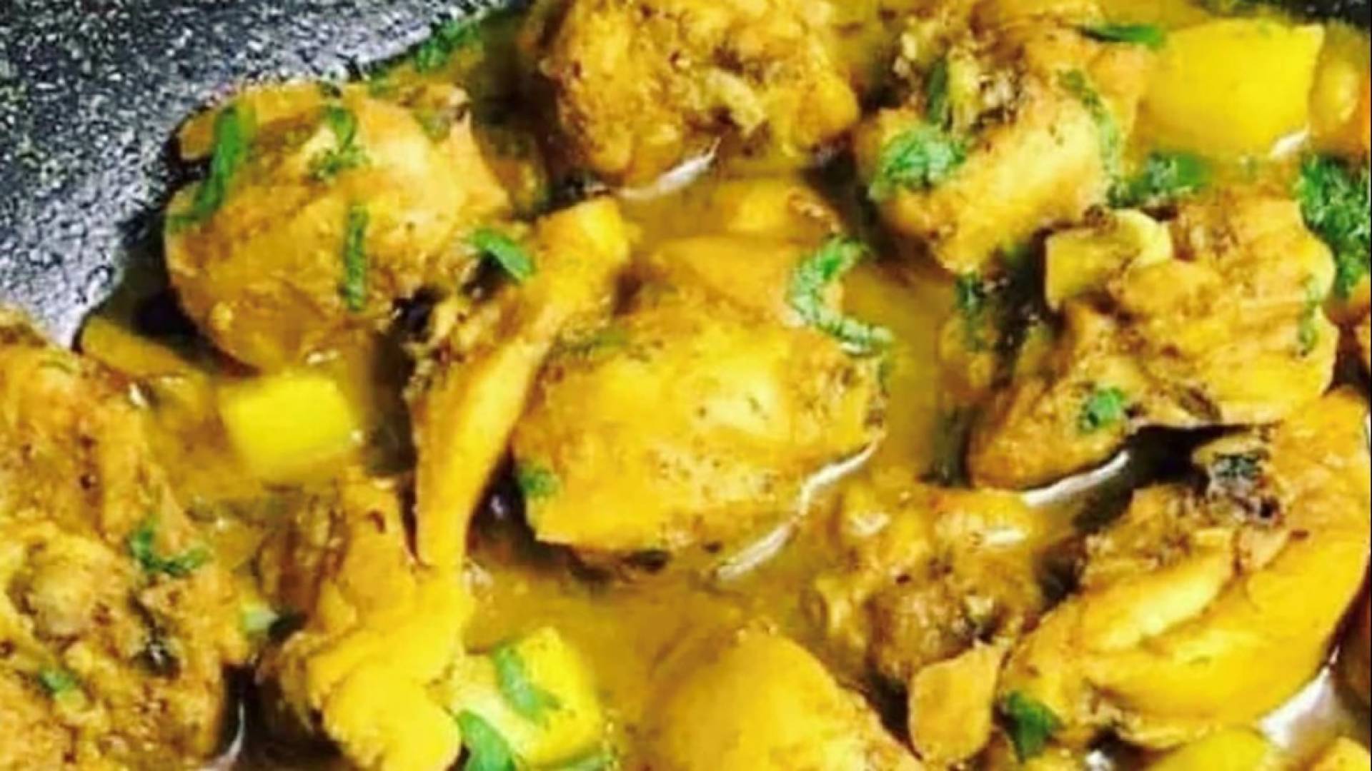 SUPER LEAN-Boneless Jamaican Curry Chicken...Malanga Mash & Cilantro Cabbage.